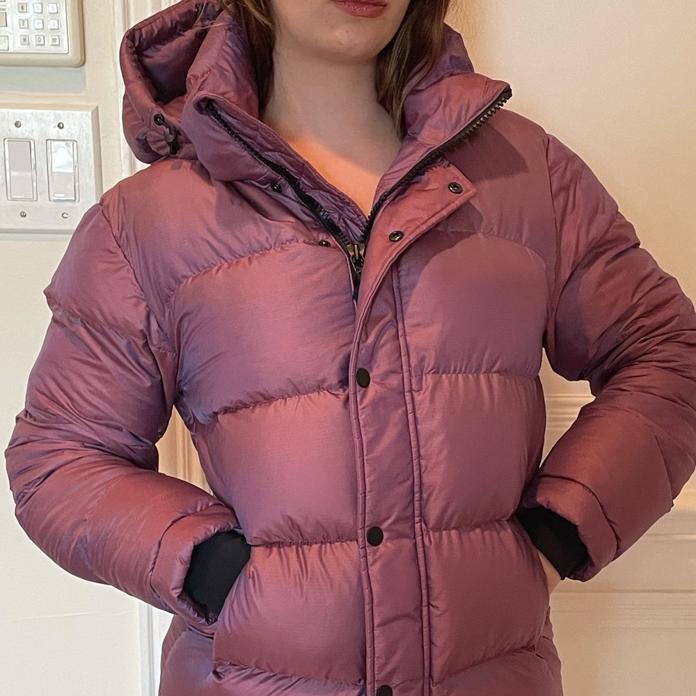 TNA SUPER PUFF PURPLE PUFFER COAT